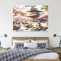 Tranquil Kyoto Japan Watercolor Sketch | Canvas Print