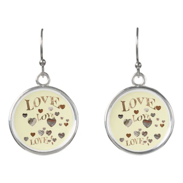 D&#233;claration d’amour bois - Wood love declaration   Earrings