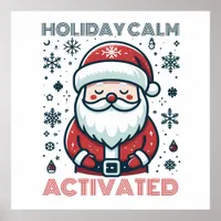 Customizable Holiday Calm Santa Poster