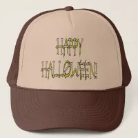 Halloween Snakes and Bones Text Trucker Hat