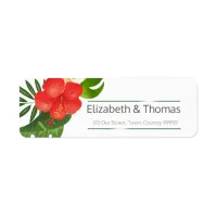 Tropical Floral Wedding Return Address ID475 Label