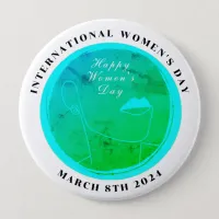 International Women's Day 8th March 2024 Colorful Button