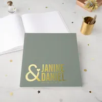 Bold Names & Heart Accent Wedding ID1055 Foil Guest Book