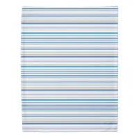 Blue White gold Beach coastal stripes Duvet Cover