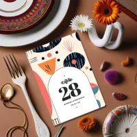 Vintage Retro Typography and Pattern Table Number