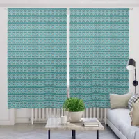 Southwest Turquoise Stone Geometric Print 50x84in Blackout Curtains