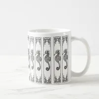 Black and White Seahorse  - Graphic Illustration Coffee Mug