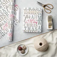 Warm Wishes Typography Red/Green ID589 Wrapping Paper