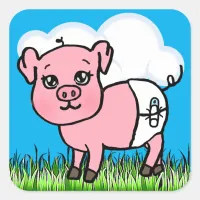 Adorable Baby Pig Stickers