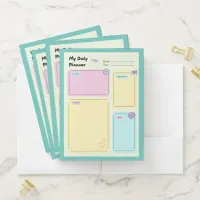 Colorful Pastel Kawaii Cute Daily Planner Pocket Folder