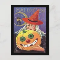 Vintage Witch Halloween Postcard