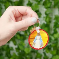 Luminous Virgin Mary with Roses  Keychain