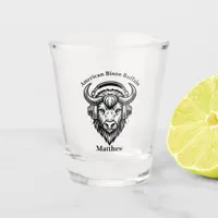 Unique Design of a Bison Wearing Headphones Shot Glass