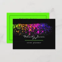  Black and Neon Brush Strokes Business Card