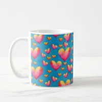 Multicolored Watercolor Hearts Coffee Mug