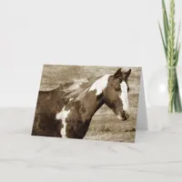 Sepia Flashy Mare, Birthday Card