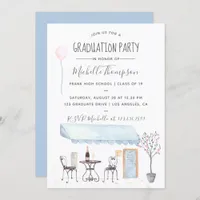 Watercolor Paris Graduation invitation