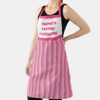 Large Pink Striped Mom's Home Cooking Apron