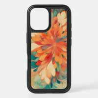 Abstract Orange, Red, Yellow, Teal Pattern iPhone 16 Case