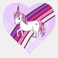 Rainbow Unicorn Heart Sticker