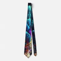 Colorful vibrant abstract modern pattern neck tie