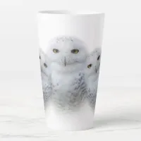 Dreamy Wisdom of Snowy Owls Family Latte Mug