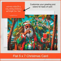 Merry Irie Reggae Santa Holiday Christmas Card