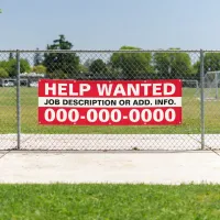 2.5' X 8' Help Wanted Banner