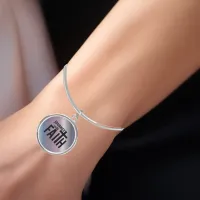 Journey with Faith Bangle Bracelet Round Charm