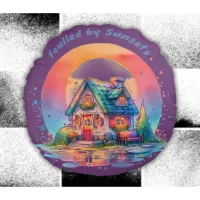 Fuelled by Sunsets Cute Cottage Core | Round Pillow