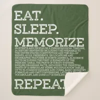 Eat Sleep Memorize Repeat Memory Master Sherpa Blanket