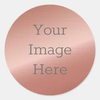 Create Your Own Metallic Rose Gold Faux Foil Classic Round Sticker