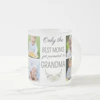 Only the Best Moms Get Promoted to Grandma Photo C Frosted Glass Coffee Mug