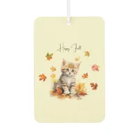 Cute Orange Tabby Kitten in Fall Leaves Air Freshener