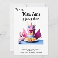 *~* AP88 Baby Cup Cake Dragon Photo Birthday Party Invitation