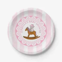 Personalized Cowgirl Baby Shower Paper Cake Plates