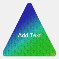 Diag Rainbow Gradient Floral Pattern Blue Green Triangle Sticker