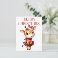 Dancing Giraffe Calf - Christmas Card