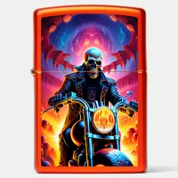 Skeleton Riding through the fire cave Zippo Lighter