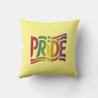 Rainbow Pride Typographic - Bold LGBTQ+ Statement Throw Pillow