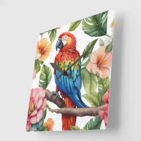 Parrot  square wall clock