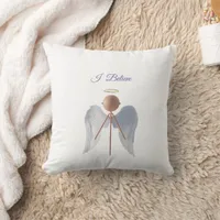 Stick Angel I Believe Throw Pillow