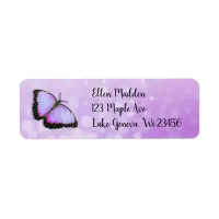 Pretty Purple Butterfly Label