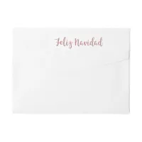 Feliz Navidad Rose Gold Pink Faux Glitter Wrap Around Label