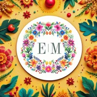 Mexican Folk Art Floral Monogram Classic Round Sticker