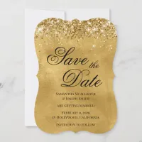 Glittery Gold Save the Date