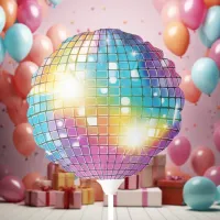 90s Neon Disco Ball Birthday Balloon