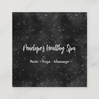 Elegant Black and White Square Business Card