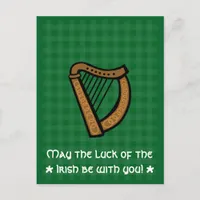 Irish Celtic Harp Saint Patrick's Day Postcard