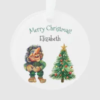 Cheeky Christmas Troll and Tree Delight  Ornament